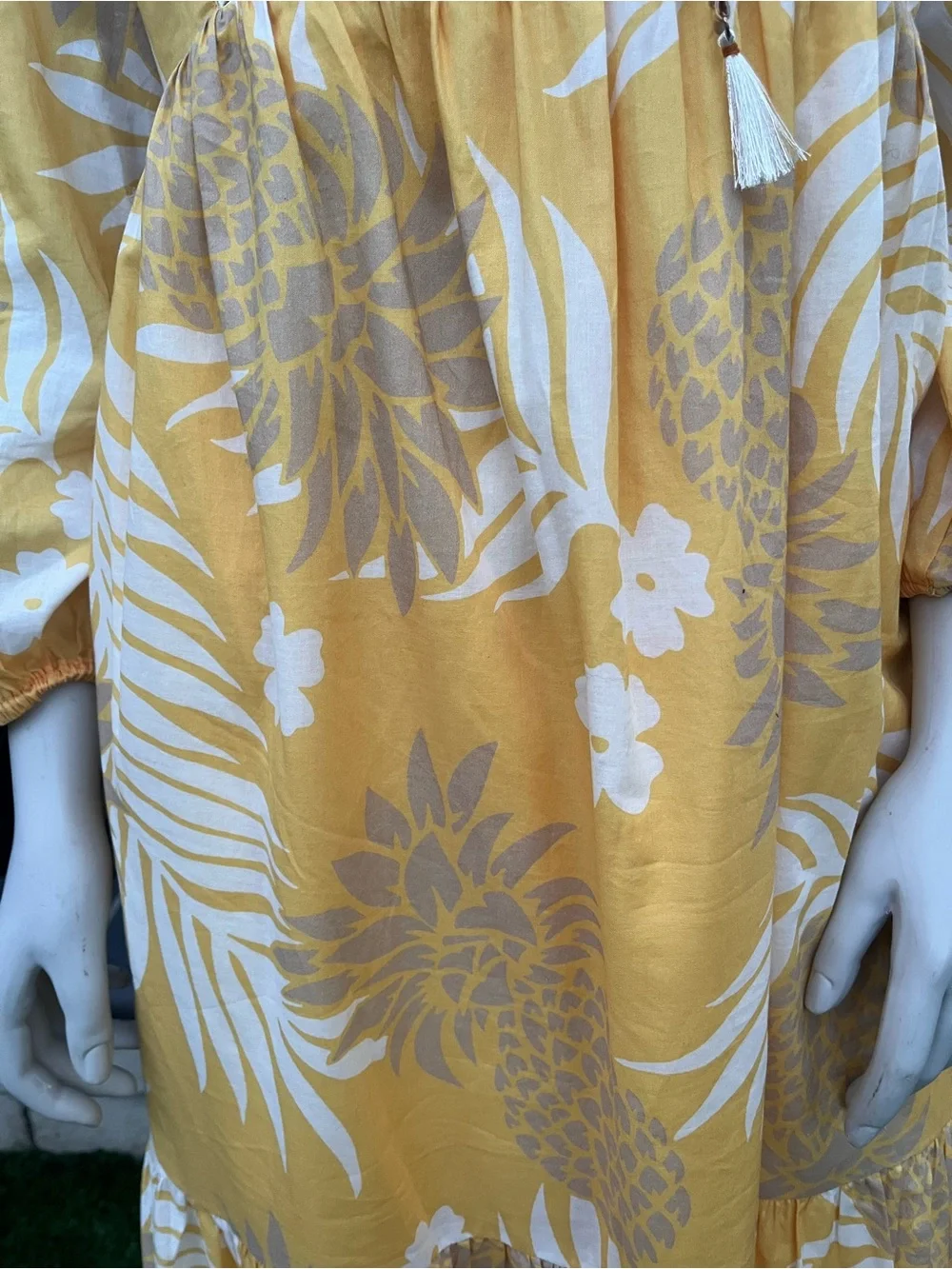 Reyn Spooner Yellow Tropical Print Maxi Dress - Picture 12 of 13